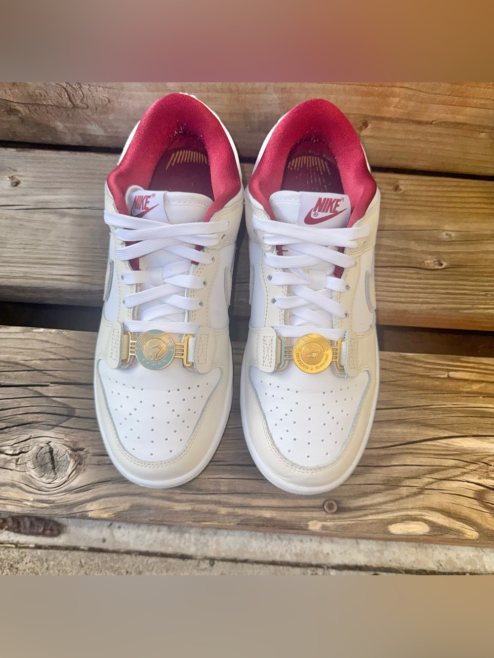 Nike Dunk Low SE Just Do It White Phantom Team Red Gold Women’s 7.5